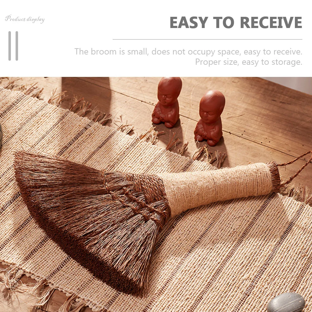 Small Broom Bamboo Hand Palm Heavy Duty Brooms Cleaning Accessory Short Handle Desk Dust