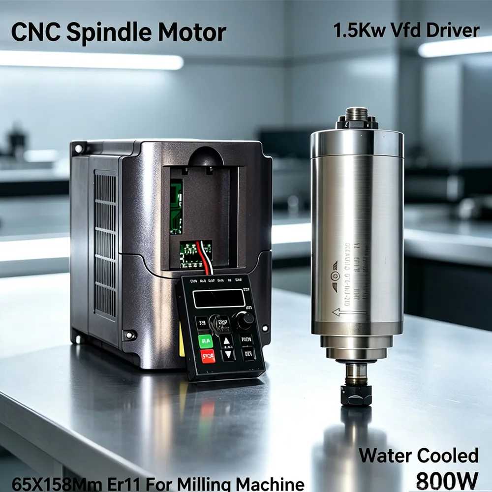 VFD Water Cooled Spindle Motor 800W 1.5KW 2.2KW Inverter 80mm For DIY CNC Router Milling Machine