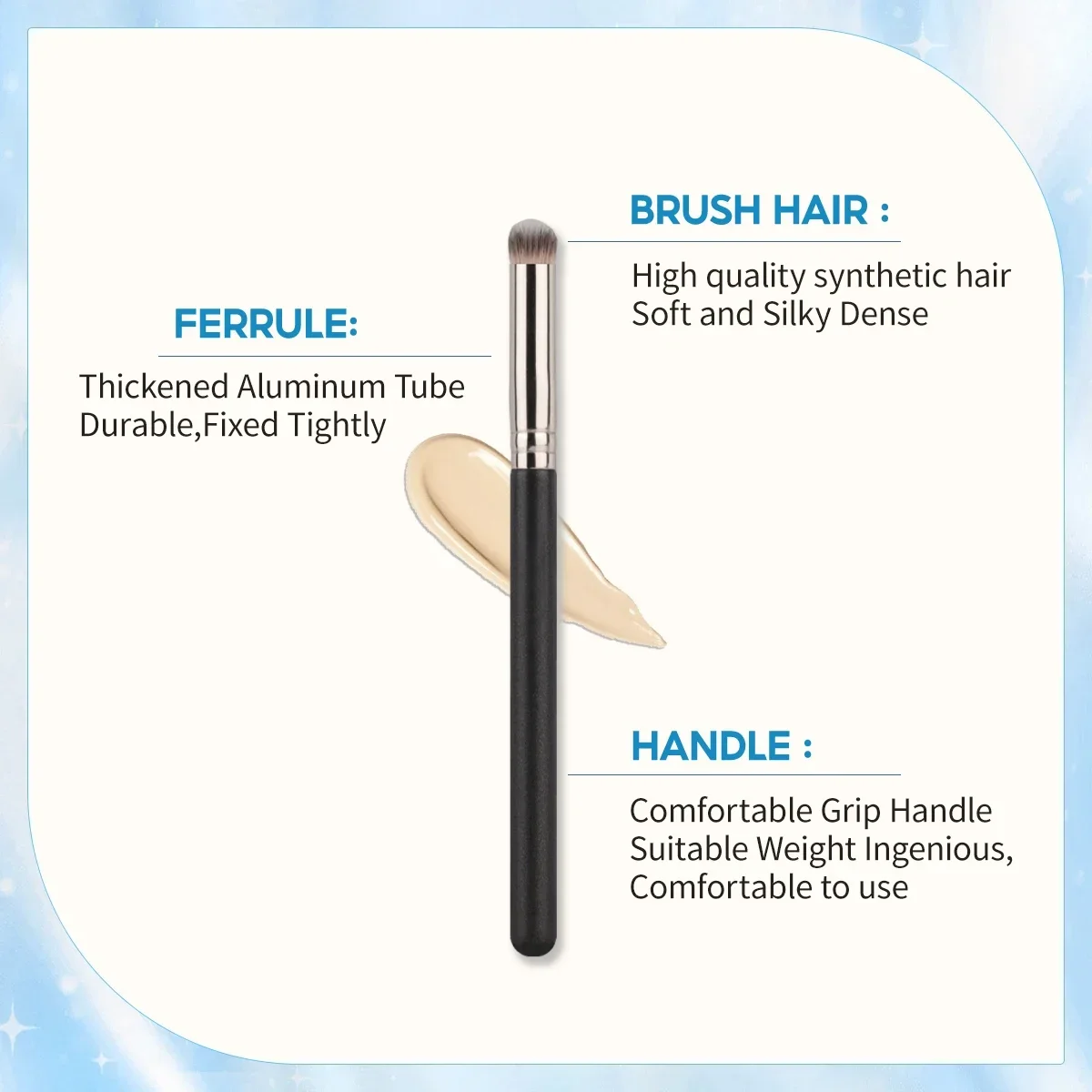 Angled Concealer Makeup Brush Under Eye Makeup Small Foundation Precision Face Blending Brush Soft Bristles Makeup Tools