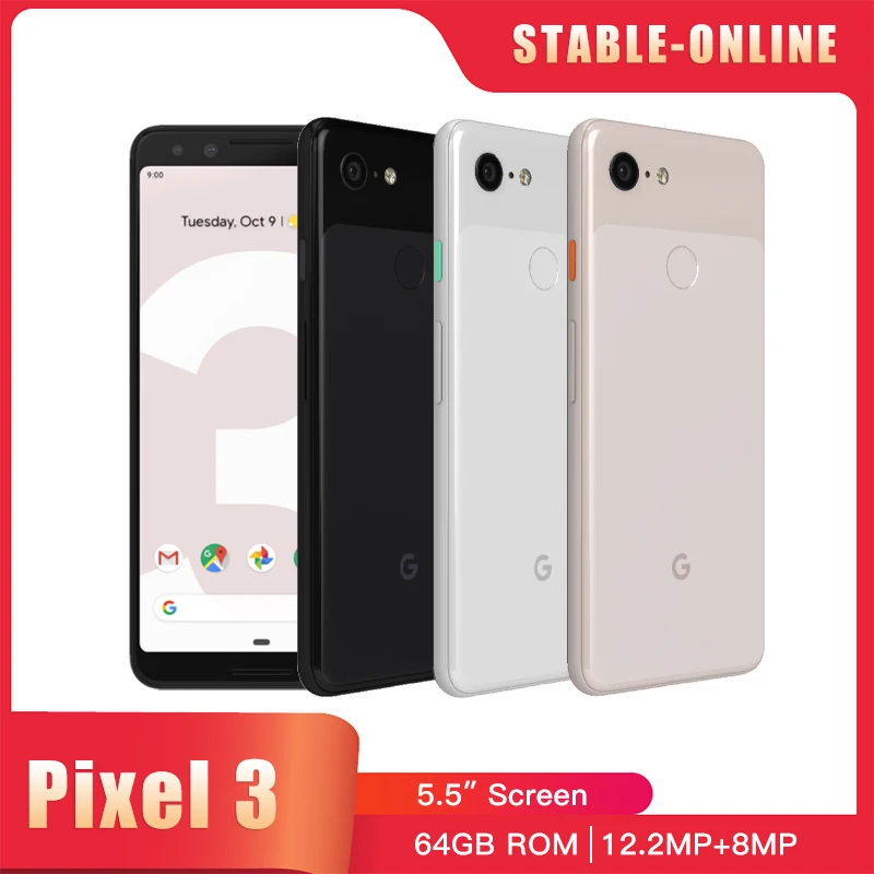 Google Pixel 3 4G Original Unlocked Mobile Phone 5.5'' 64GB/128GB ROM Snapdragon 845 Android Octa Core google pixel 3 CellPhone