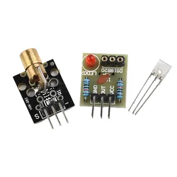 10Pcs/Set Laser Receiver Sensor Module Board KY-008 650nm 5V Red Laser Sensor Transmitter Module Dot Diode For AVR