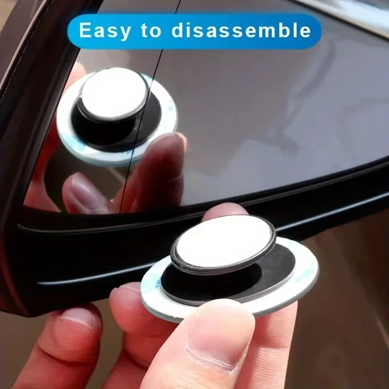 Imagen 6: 1 Par de Espejos para Puntos Ciegos de Coche, Espejo Retrovisor Convexo Ajustable de 360 Grados para Coche, Espejos de Gran Angular sin Marco para Estacionamiento