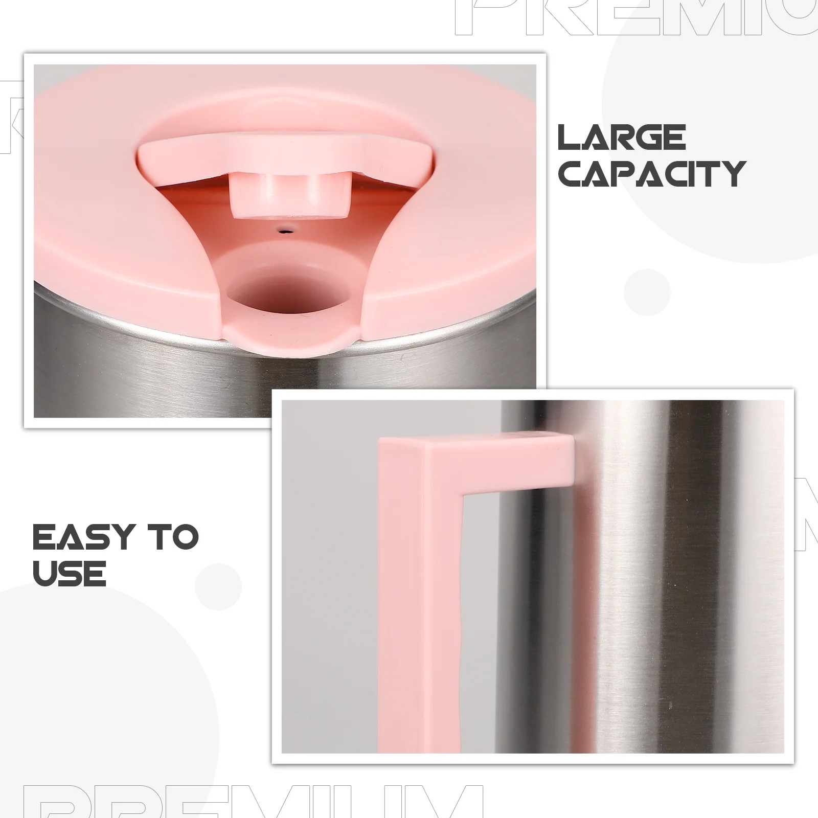 

Stainless Steel Cold Water Pitcher Plastic Lid Heat Resistant Leak Proof Multi Functional Drink Container Cold Water Pitcher