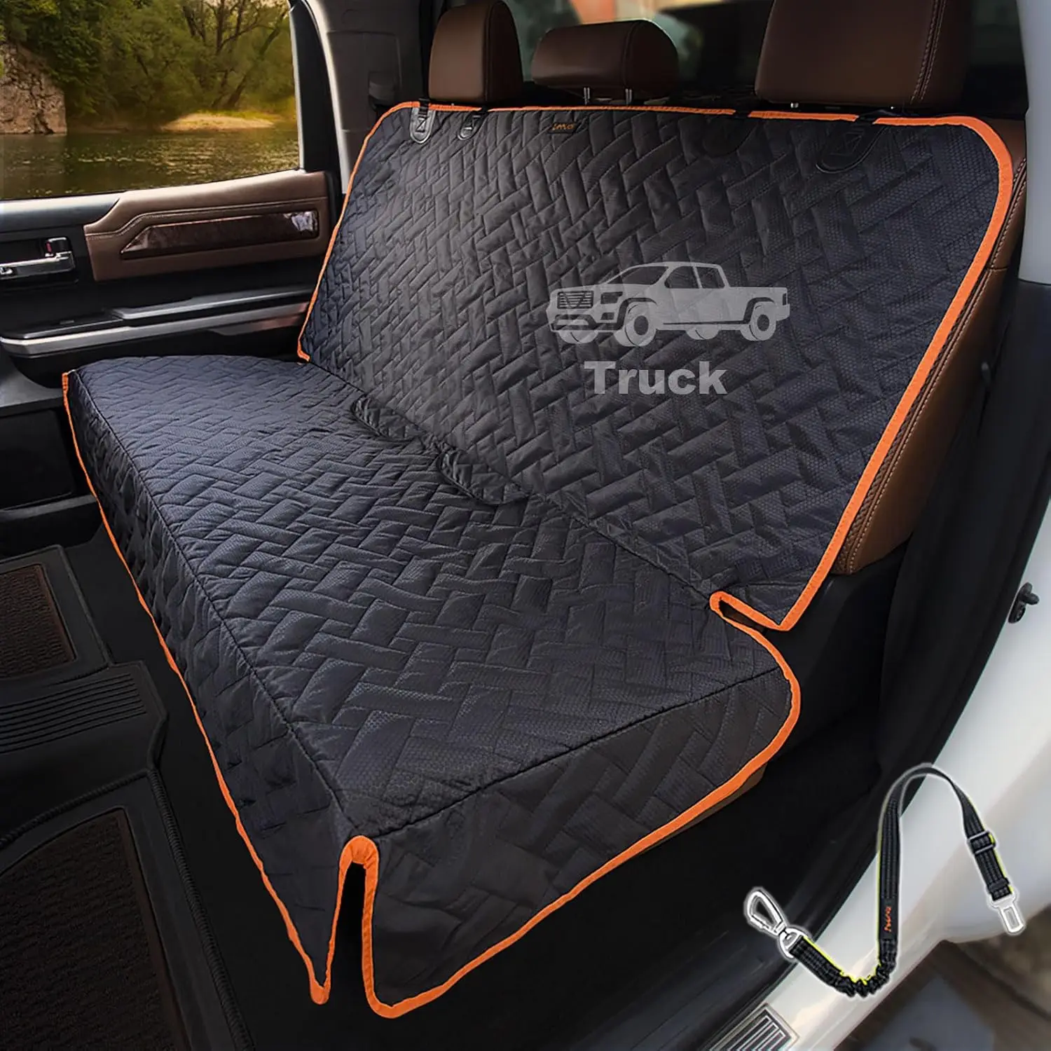 

Easy-Install Waterproof Dog Seat Cover for Trucks and SUVs, Protects Seats from Scratches and Odors