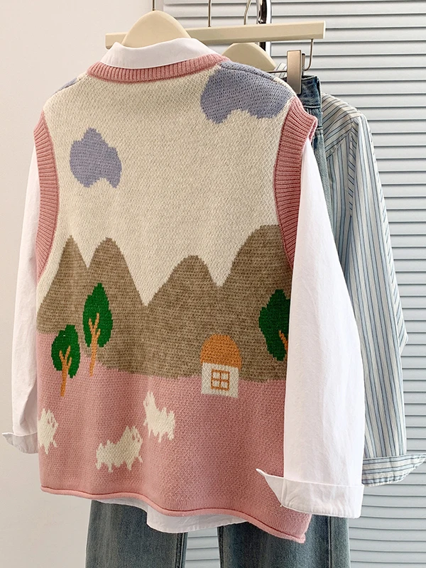 سترة نسائية غير رسمية مستديرة Ne لخريف وشتاء جديد Sle فضفاضة تناسب النسخة الكورية متعددة الاستخدامات طبقات بدون أكمام #3