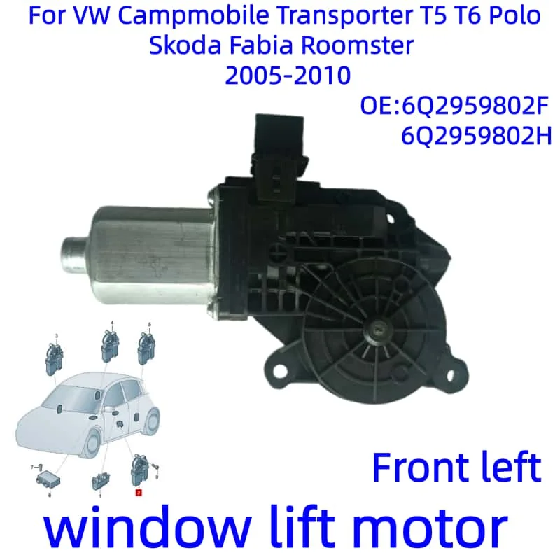 

NEW Window lift motor For VW Campmobile Transporter T5 T6 Polo Skoda Fabia Roomster 6Q2959802F 6Q2959802H 6Q2959801E 6Q2959801F