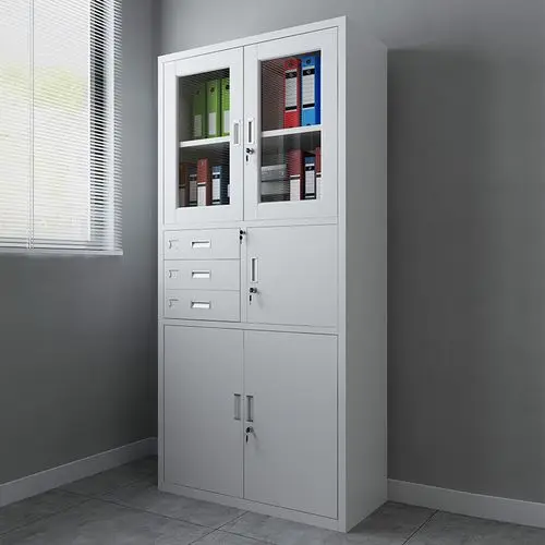 Filing cabinet with three drawers and shelves  simple office furniture storage cabinet