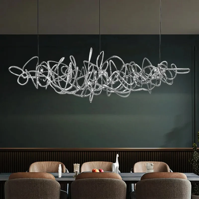 Arte led lustre para mesa de jantar sala bar cozinha moderna criativa led luminária luz para sala decoração casa yx369vb