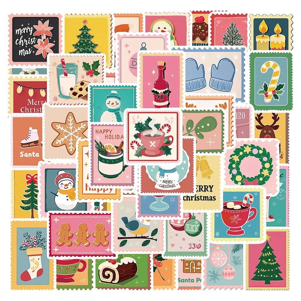 10/30/50 قطعة مضحك الكرتون عيد الميلاد ختم ملصقات لطيف سانتا كلوز الأيائل الكتابة على الجدران الشارات سجل القصاصات الأمتعة الهاتف ملصق التعبئة #1