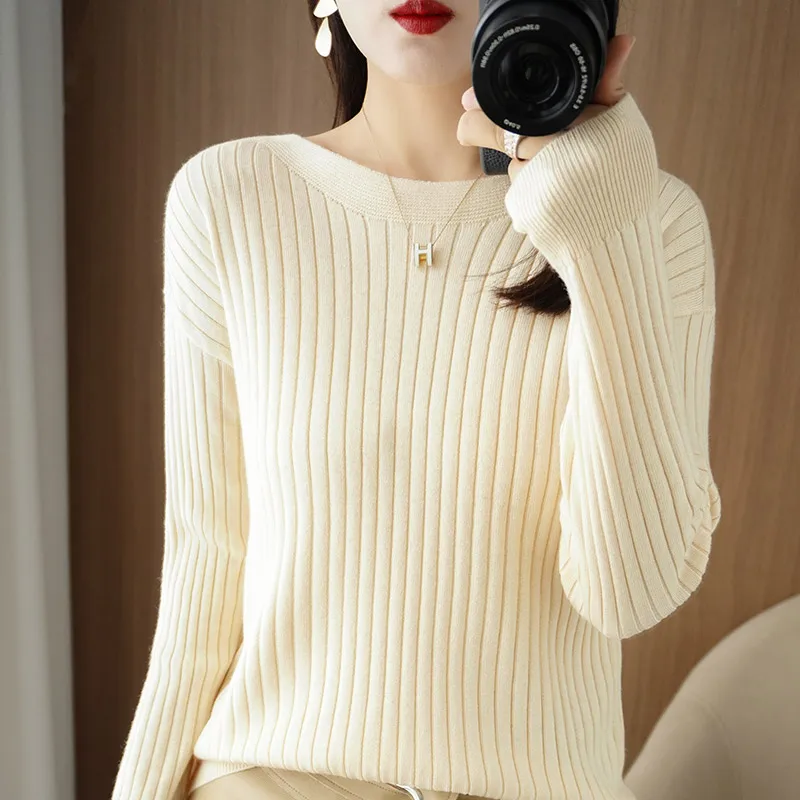 Women Pullover Wool Sweater 2023 New O-Neck Elasticity Sweater Female Warm Soft Basic Jumper Solid Slim Pull Femme Girl Clothes