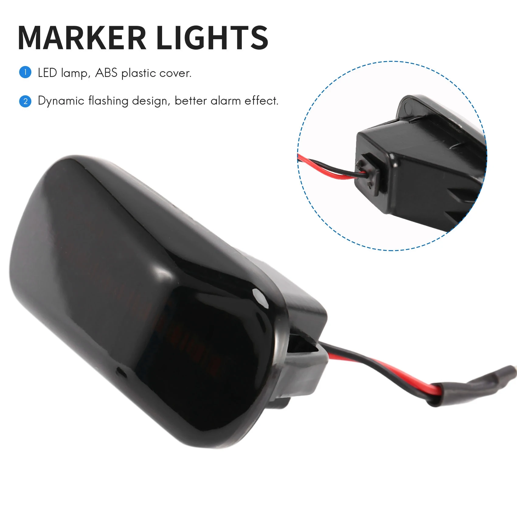 Carro LED Dynamic Side Marker Signal Lamp, Lâmpada de Luz Turn para Accord -V, Fit Jazz Odyssey, Preto