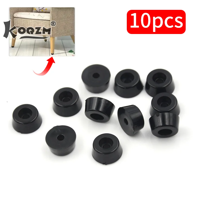 10Pcs Black Rubber Round Cabinet Instrument Case Feet Foot Circular Bumpers Pads