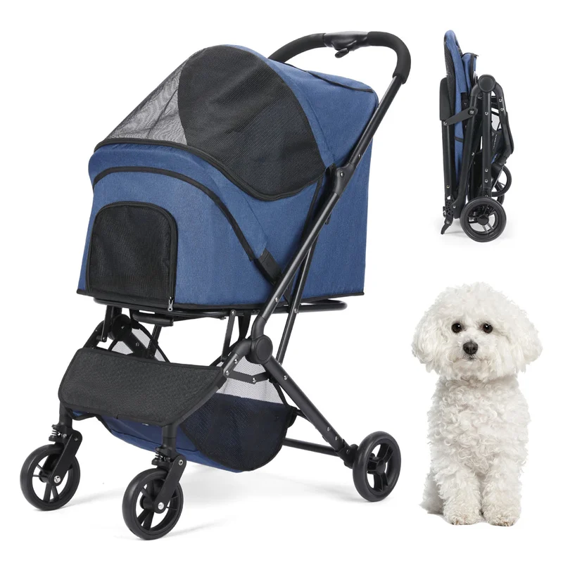 

Pet Stroller, Dog Stroller for Medium Small Dog Foldable Lightweight Dog Carrier Trolley.Basket can be Used Alone.