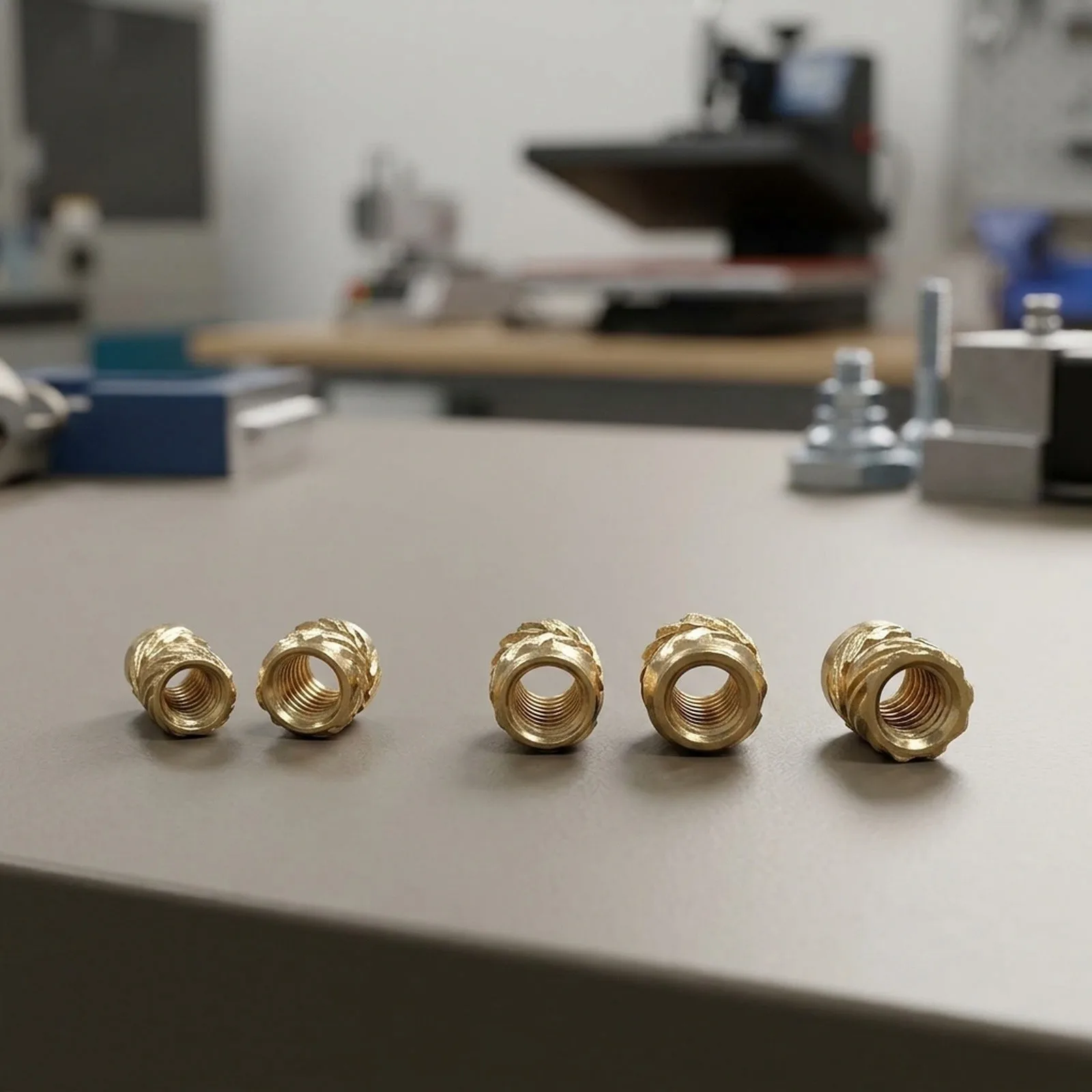 Injection Molding Nut Brass Heat Set Nuts For Plastic Housing Repair Diagonal Knurled Outer Wall For Plastic Housings
