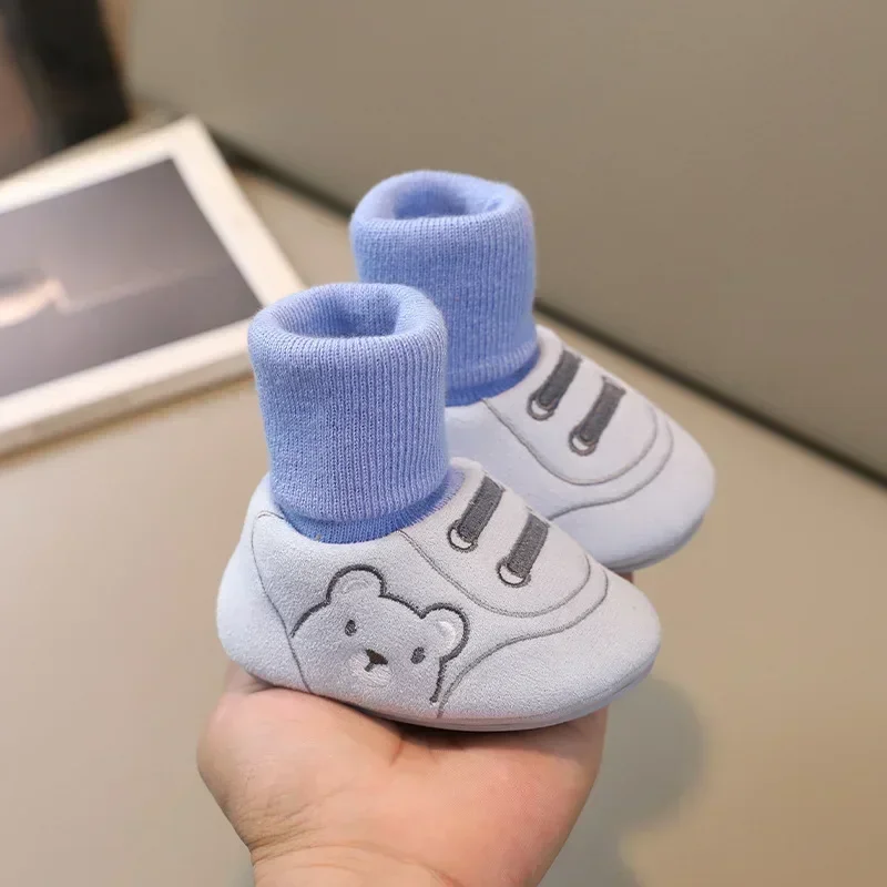 Baby Socks Shoes Infant Cute Cartoon Kids Boy Shoes Soft Rubber Sole Child Floor Sneaker Booties Toddler Girls First Walker