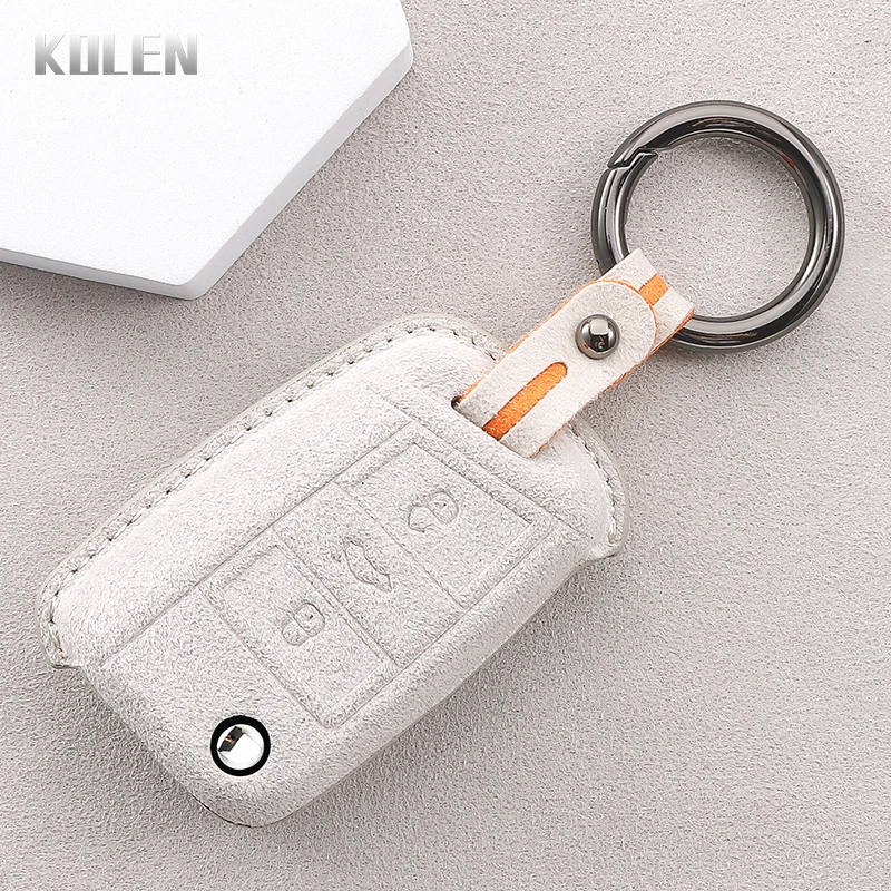 Leather Car Flip Key Case Cover Shell For VW Volkswagen Golf 7 MK7 Tiguan MK2 For SEAT Ateca Leon FR 2 Ibiza For Skoda Octavia