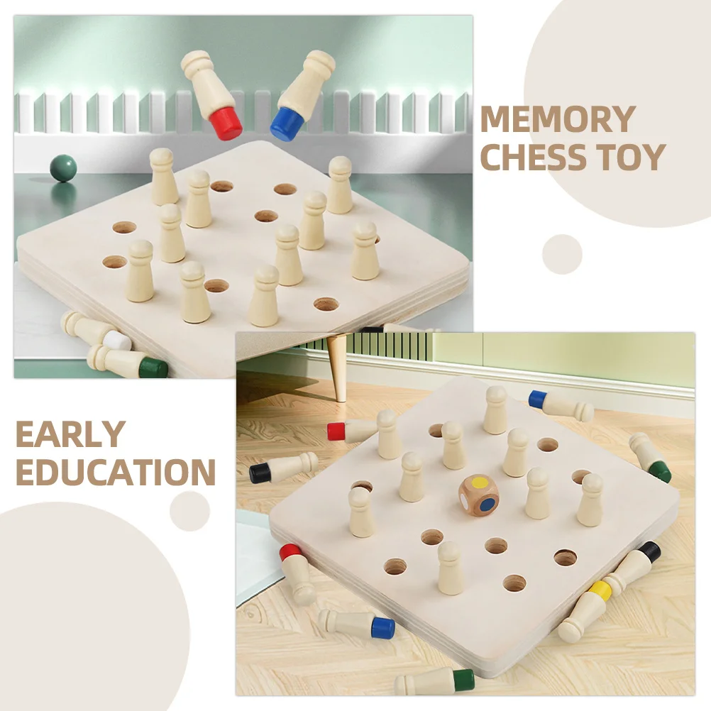 1Set Speicher Schach Holz Spiel für Kinder Frühe Bildung Brettspiel Verbesserung Speicher Konzentration Kleinkind Passenden Spielzeug