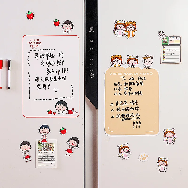 Chibi Maruko-Chan Anime Hobby Household Refrigerator Stickers Magnetic Stickers Decorative Note Stickers Erasable Message Board