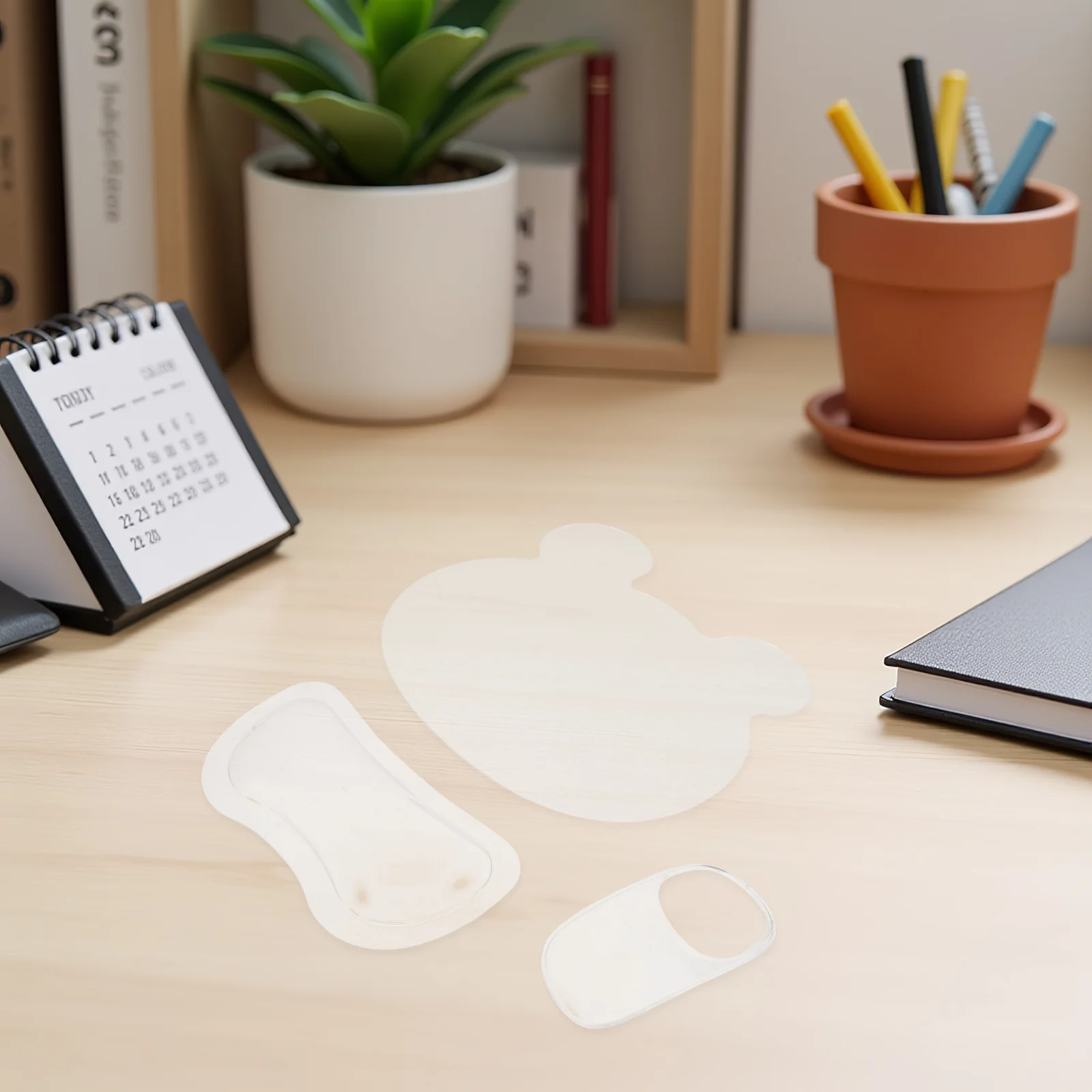 

3pcs Mouse Pad Set With Wrist Rest Ergonomic Computer Mouse Support For Gaming Office Desk Hard Felt Surface