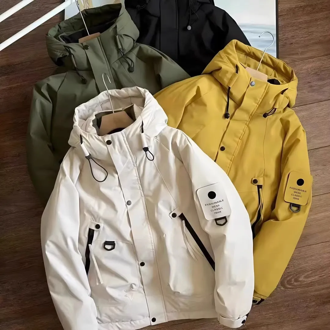 

Мужская уличная зимняя куртка Thiened, теплое ветрозащитное водонепроницаемое хлопковое пальто с капюшоном, светоотражающая внутренняя подставка, стандартная длина