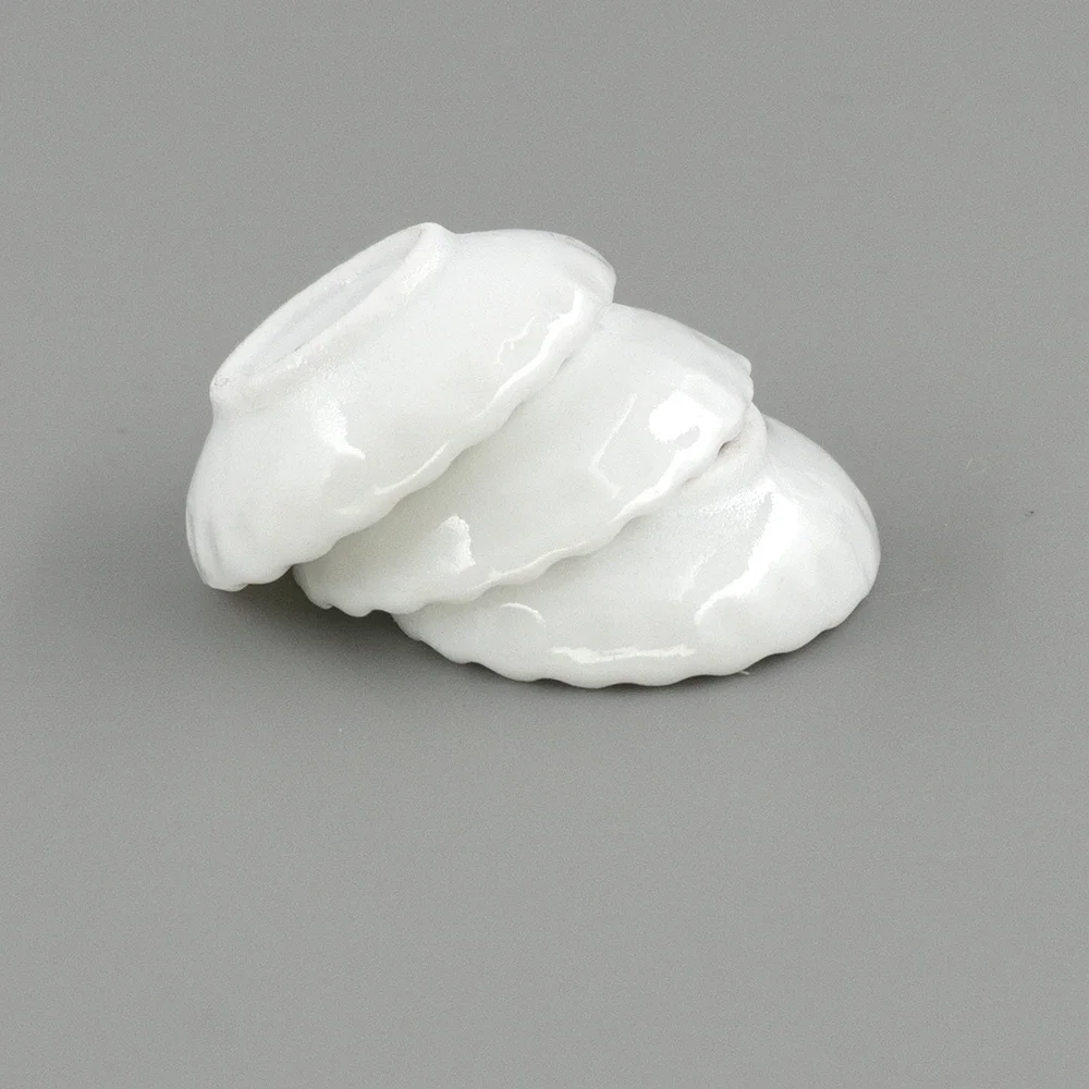 3Pcs 1/12 Dollhouse Miniature Accessories Mini Ceramic Food Plate Simulation Kitchen Dish Toys for Doll House Decoration