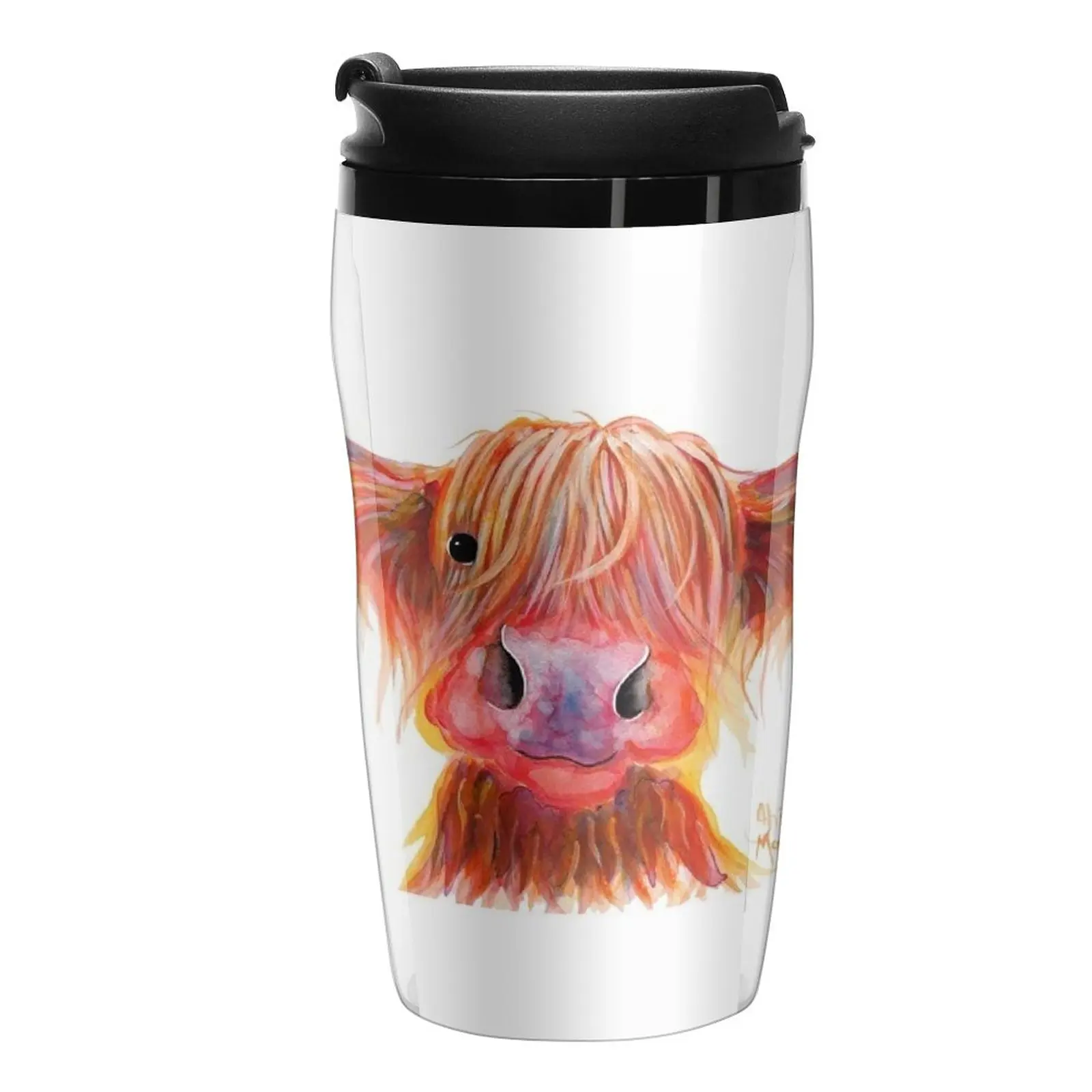 HiGHLaND CoW PRiNT SCoTTiSH ' THe ORaNGeS ' BY SHiRLeY MacARTHuR Travel Coffee Mug Elegant Coffee Breakfast Cups Coffee Glasses