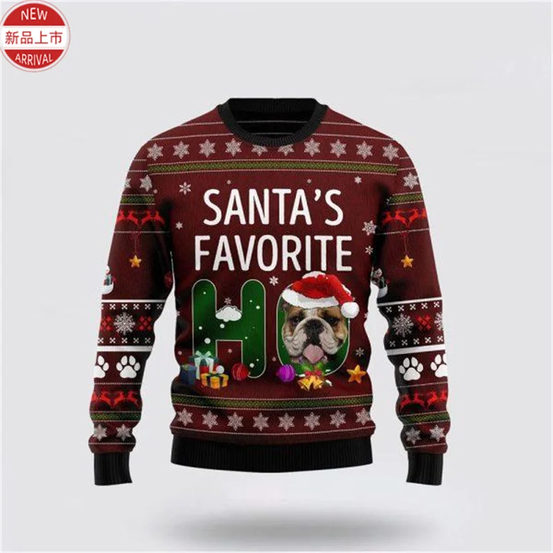 Christmas Cute Pugs Lovers 3D Printing Sweatshirts Merry Christmas Pull Dogs Graphic Ugly Christmas Sweater Mens New In Sweaters