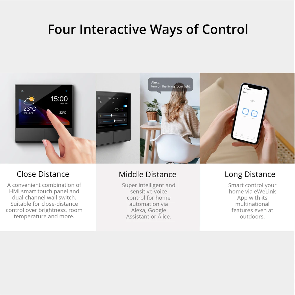 Sonoff NSPanel Smart Scene Wall Switch EU/US eWelink Themostat WiFi Smart Switch For Alexa Google Home Voice Control
