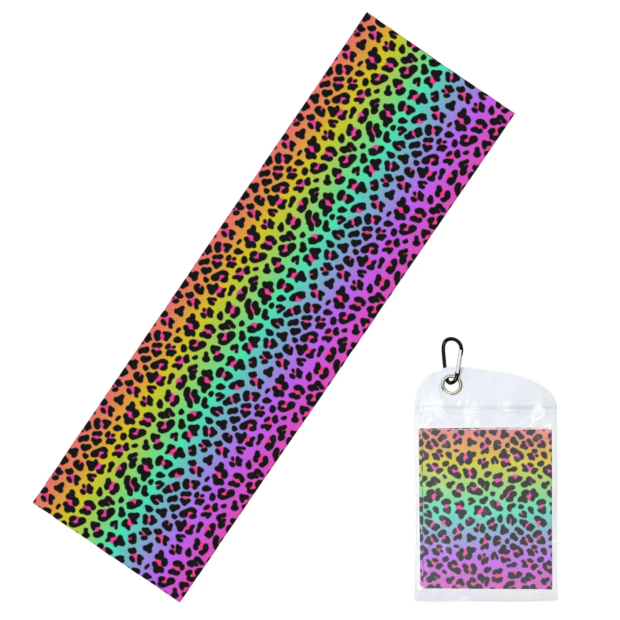 Neon Rainbow Leopard Animal Print Cold Exercise Towel  Yoga And Fitness Running Outdoor Activities Travelling Camping Towels