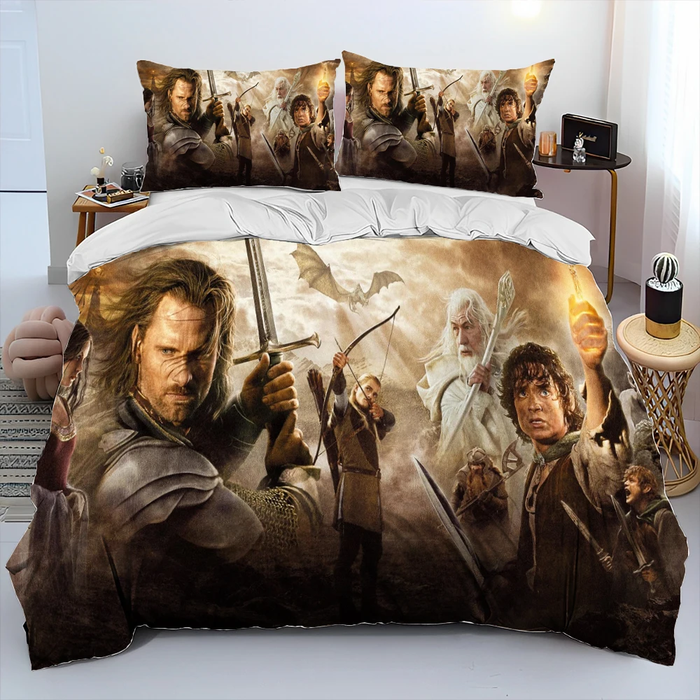 Imagem -05 - L-o Senhor dos Anéis H-hobbit Conjunto de Cama para Crianças Capa de Edredão Cama Colcha Fronha King e Queen Size