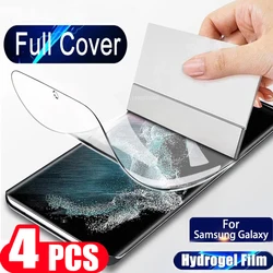 4Pcs Not Glass For Samsung S8/S9/S10E/S10+/S10 5G Hydrogel Film S20/S20+/S21/S21+/S22/S22+/S23+/S23 Ultra Phone Screen Protector