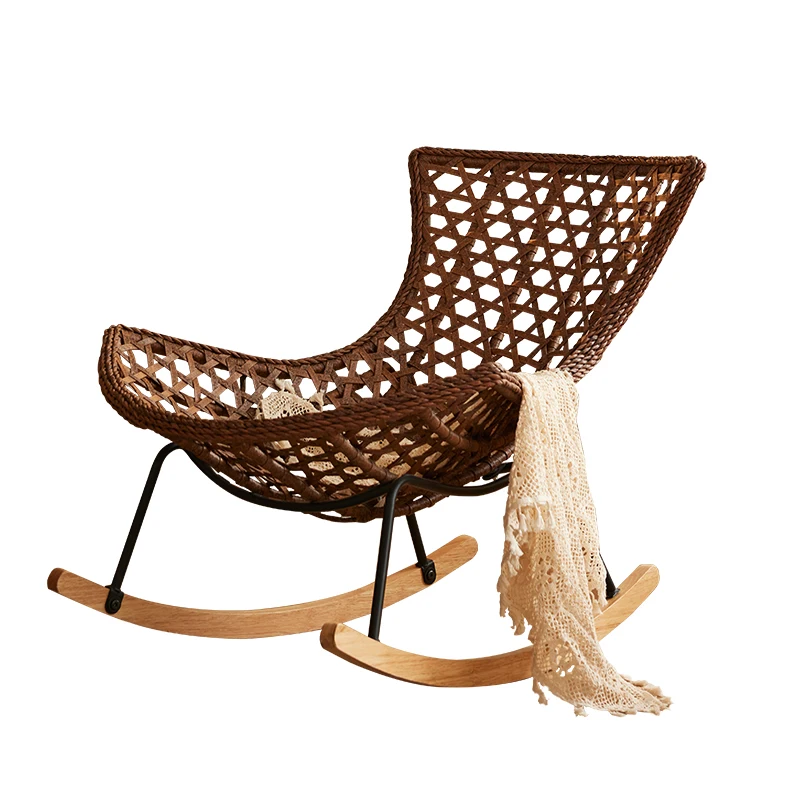 3 Rocking  Home Outdoor Leisure Rattan  Living Room Single Lazy Sofa Rocking