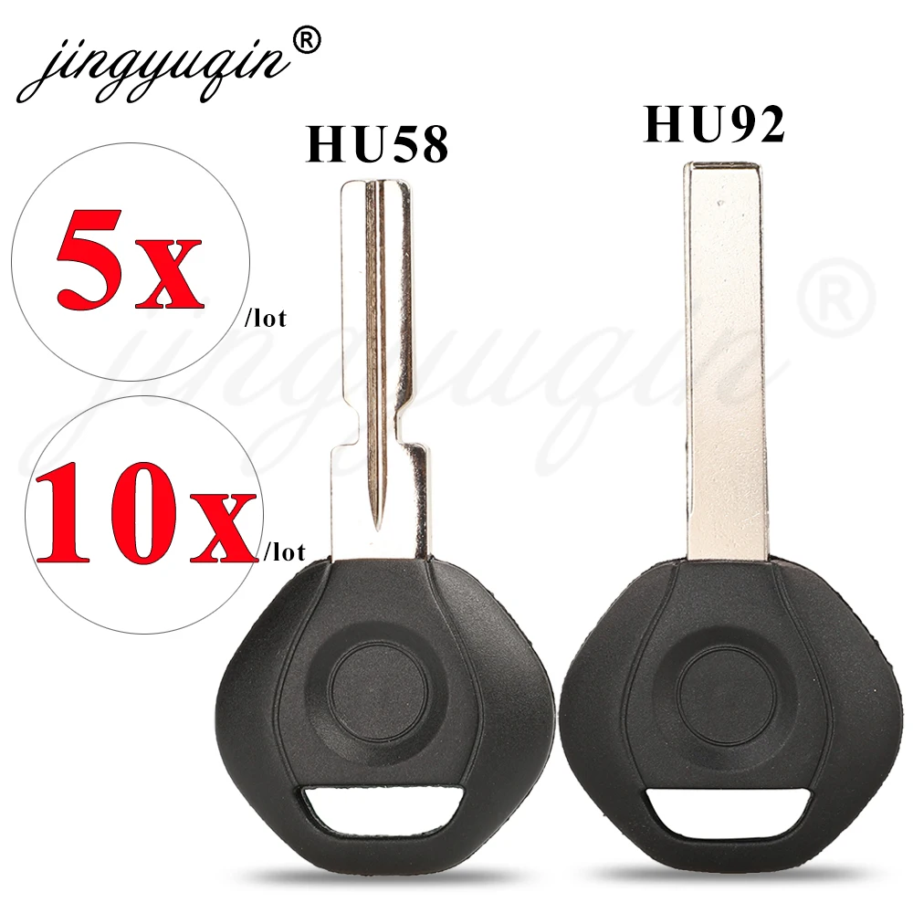 jingyuqin 5/10 Stück Notfall-Transponder-Schlüsselgehäuse HU92/HU58 Klinge für BMW 3er 5er 6er Serie X3 X5 Z4 Z8 E36 E34 E38 E39