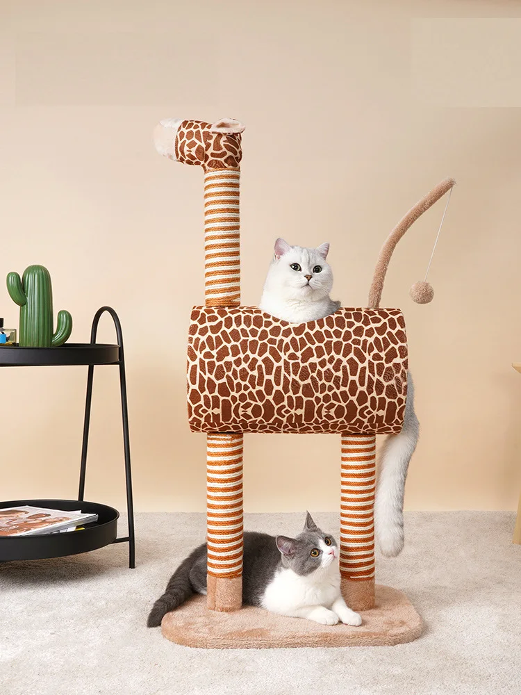 

Giraffe Cat Climbing Frame Natural Materials Multi Functional Dedicated Cat Bed Integrated Non Occupying Cat Climbing Rack