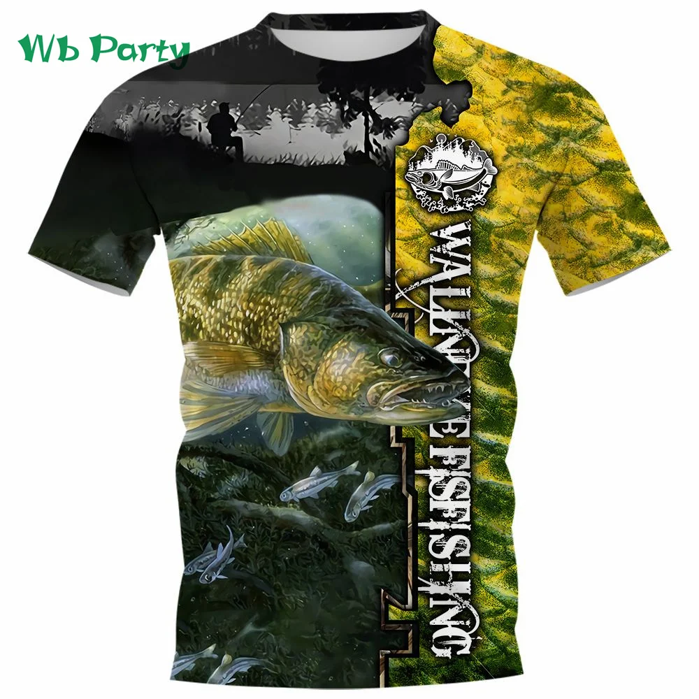 Summer Vintage Fish Print Clothes O-Neck Men Vintage Clothes T-shirts Shirts Graphic Tee Short Sleeve Tee T-shirt for Men Tops