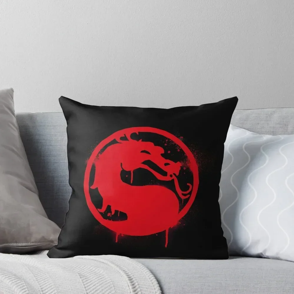 Mortal Kombat Splatter Grafitti Emblem Mortal Kombat 11 Logo Throw Pillow Luxury Cushion Cover Ornamental Pillow pillow