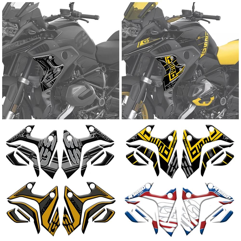 

Motorcycle Radiator Guard 3D Gel Paint Protector Sticker Decal For BMW R1250GS 40 Years GS Option 719 Triple Black 2019-2023