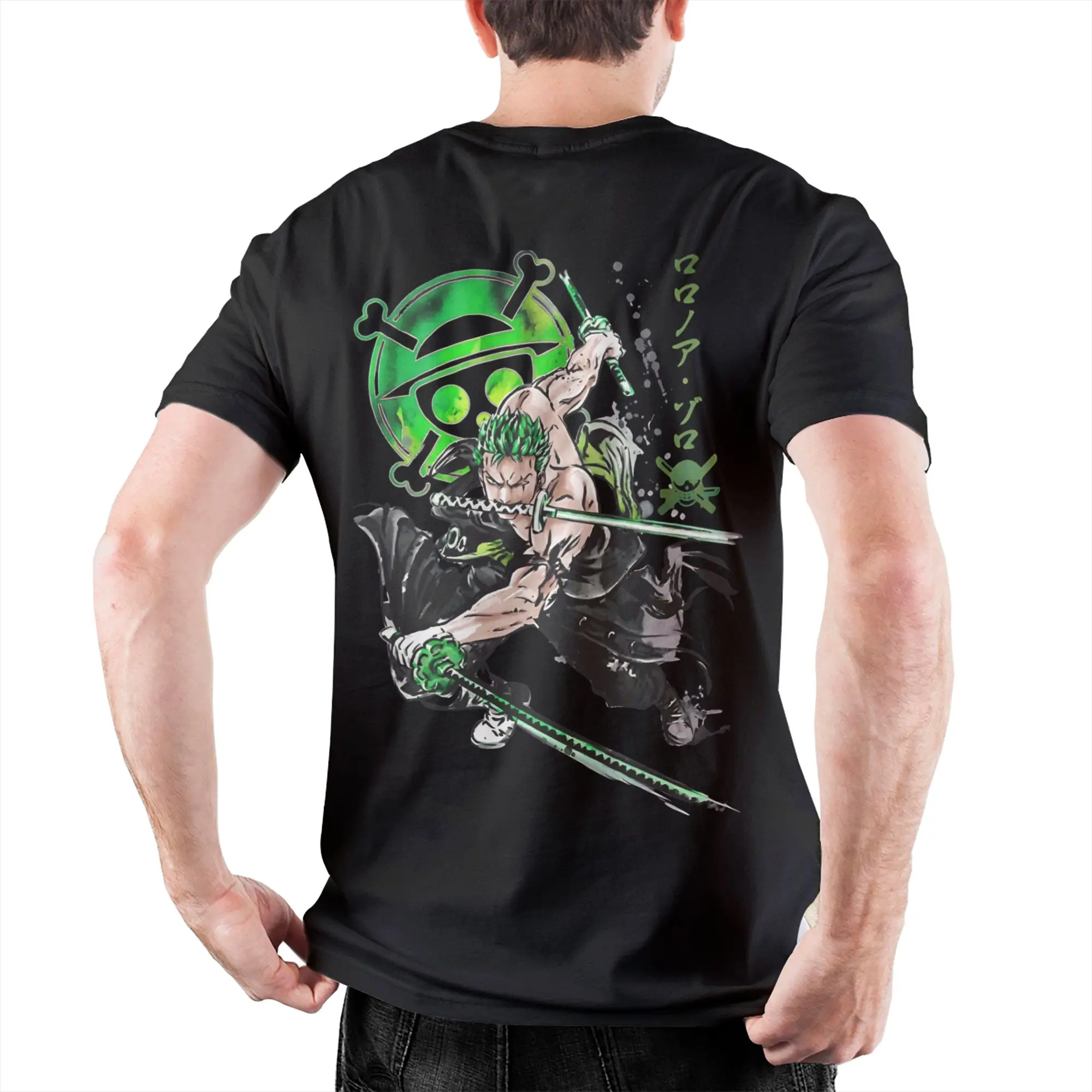 Harajuku T-Shirt Beach roronoa zoro Hippie T-Shirts One Piece Cotton Tshirt for Men's Y2K Basic Short Sleeve Top Tees