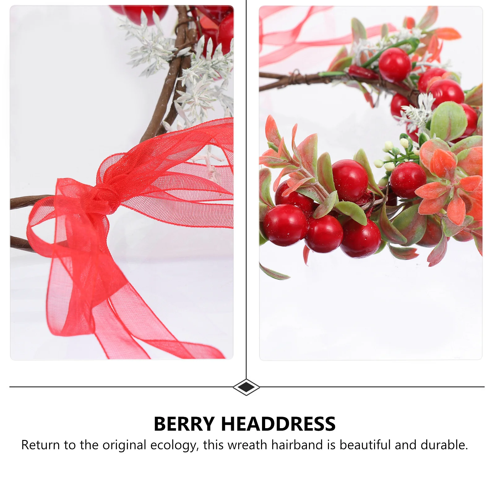 

Xmas Wreath Hairband Bridal Headwear Realistic Garland Headband for Beach Party Wedding Christmas Decor Xmas Wreath Hairband