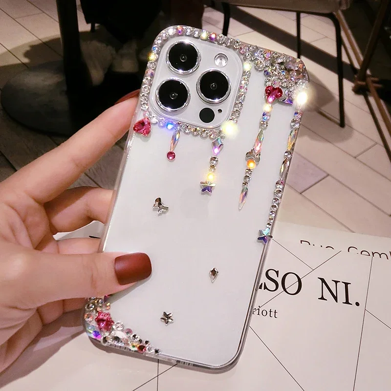 Fashion Rhinestone Phone Case For iphone 15Pro 14Plus 13 Pro 12 11Pro MAX XSMAX XR 16 PLUS Glitter Luxury Diamond Bling Cover