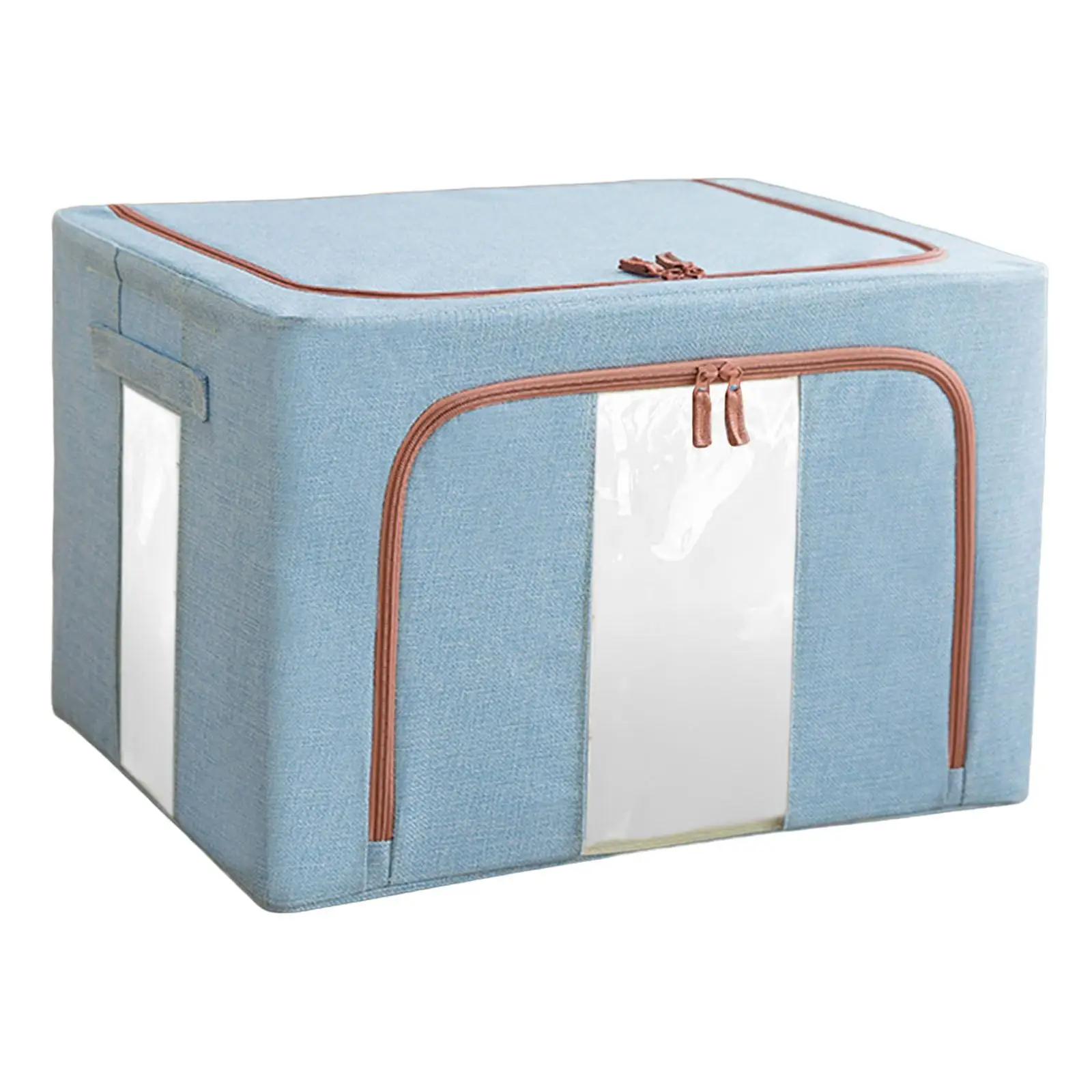 Foldable Clothes Storage Bag 24L Durable Practical Container Clear window Organizer Bin for Bedding Blanket Bed Sheets Car