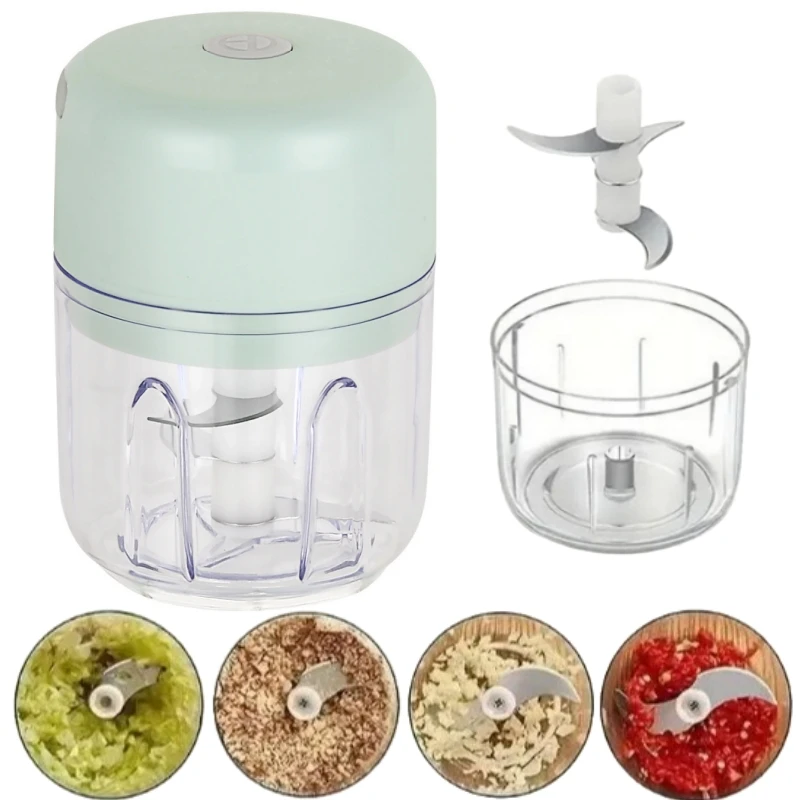 

USB перезаряжаемая электрическая мясорубка и измельчитель овощей, высокоскоростной двигатель, эффективное измельчение, портативные инструменты для приготовления еды