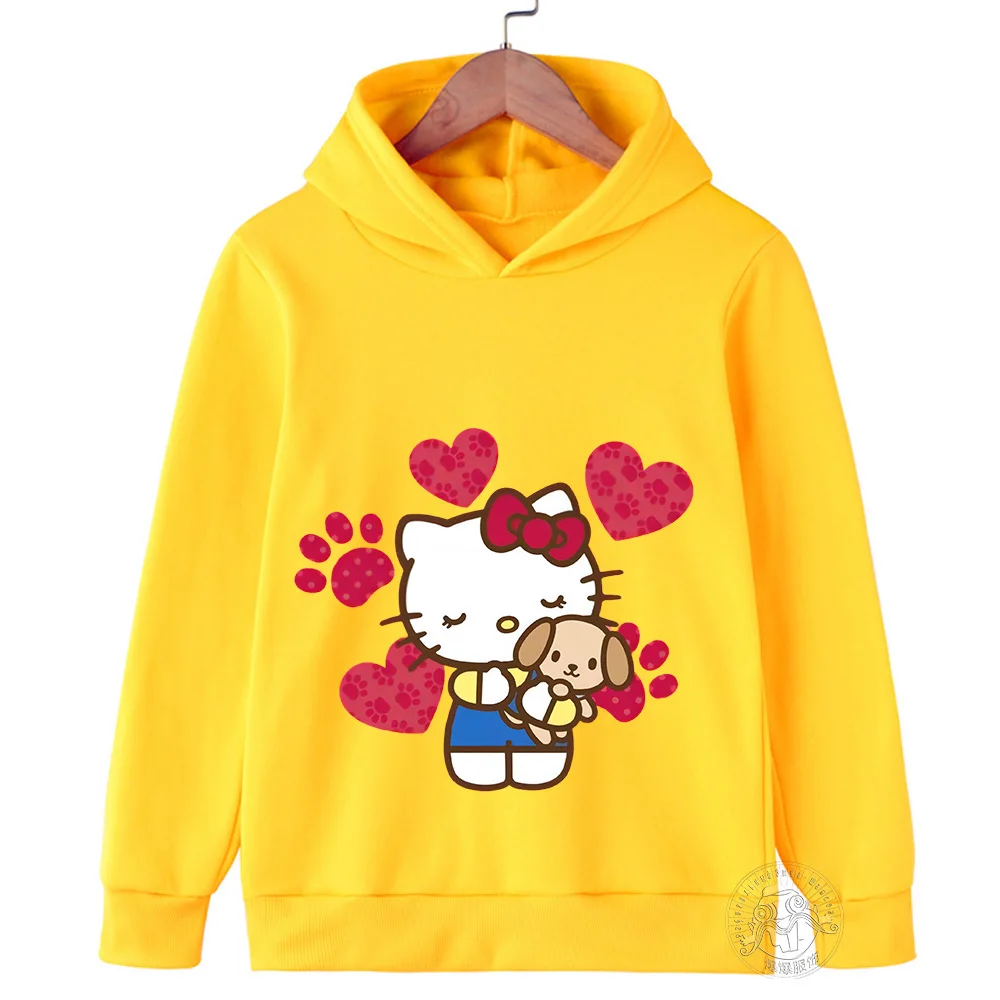Hello Kitty kawaii children\'s fashion girls autumn clothing baby girl sweatshirt children\'s hoodie toddler casual sportswear