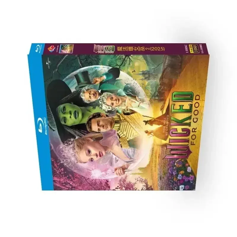Wicked: For Good (2025) 1-Disc All Region Novo Conjunto Lacrado em Caixa Áudio em Inglês Blu-ray