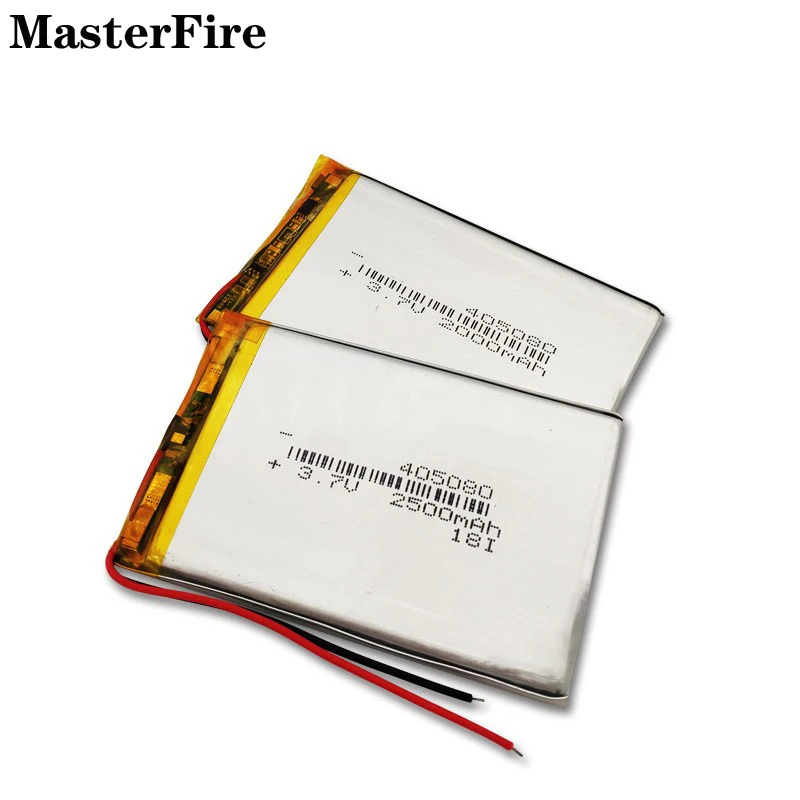 2x 3.7V 2500mah Rechargeable Lithium Polymer Battery 405080 for Game Player Tablet MID PDA DVR GPS E-book Power Bank Batteries