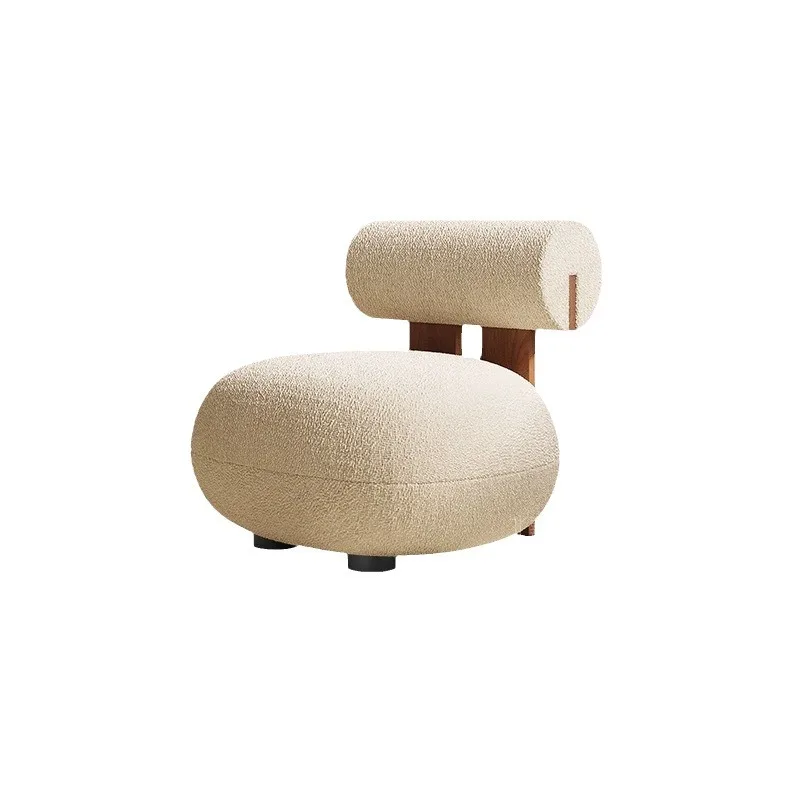 

Cream wind single sofa chair, light luxury and modern, simple lamb wool in living room and bedroom