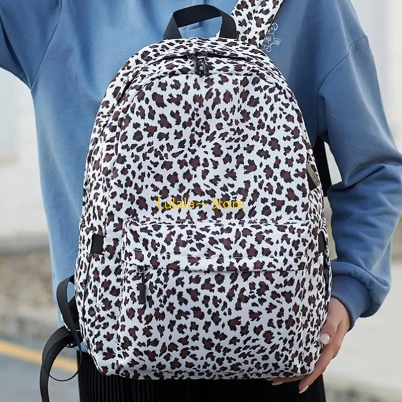 

Y4QA Multi-function Backpack for Student Women Floral Print School Book Bag Lunch Bag