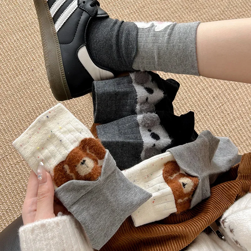 Kaus Kaki Wanita Motif Hewan Kartun Jepang Kawaii Lucu Kaus Kaki Panjang Wanita Katun Rajut Jepang Hadiah Natal