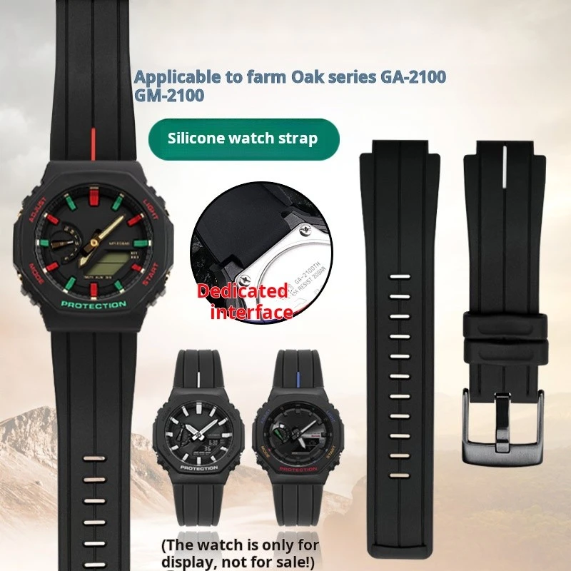Pulsera de silicona para Casio G-SHOCK GA-2100 correa de silicona GA2100 GA2110 GA-B2100 DW5600 GM5600 correa de reloj de goma reacondicionada para hombres