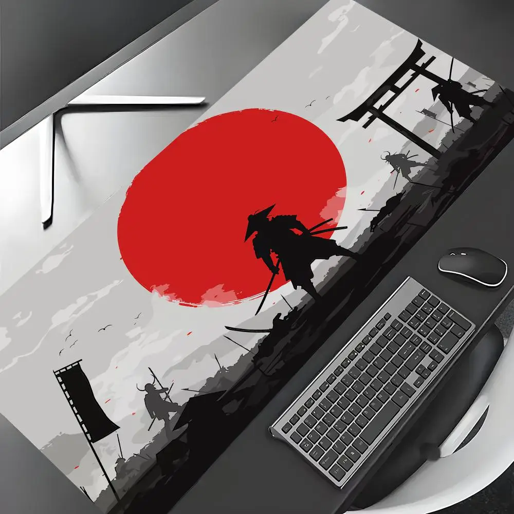 

Samurai and full moon design Mouse Pad Desk Mat Gaming mat gamer pc accessories rubber anti-slip keypad expansion mousepad